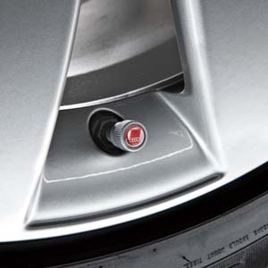 2014 Audi r8 valve stem caps, red audi sport logo ZAW-355-000-AS