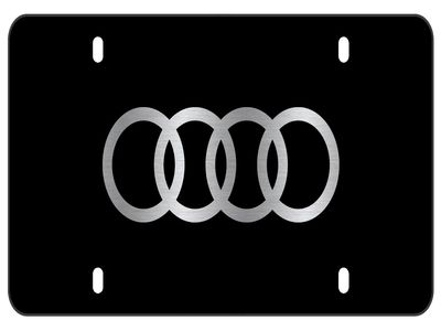 2017 Audi A3 Laser-etched Audi Rings Vanity Plate, bla ZAW-072-850-DX9