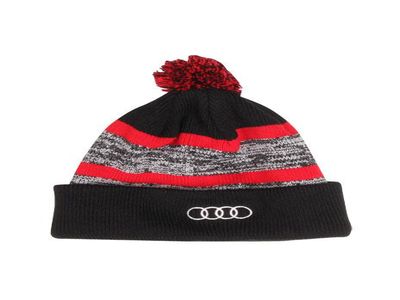 All Audi Personal Accessories Striped Toque with Pom Pom ACM-441-5